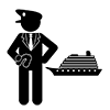 Officer ｜ Chief Officer ｜ Large Ship ｜ Captain --Business ｜ Clip Art ｜ Free Material