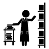 Bookstore clerk ｜ Bookshelf --Business ｜ Clip art ｜ Free material
