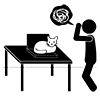 Cat occupies a computer | Can't work | Telework-Business | Clip art | Free material