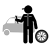 Auto mechanic ｜ Spanner ｜ Tire ｜ Factory ｜ Business ｜ Clip art ｜ Free material
