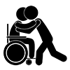 Nursing Care Welfare ｜ Wheelchair ｜ Elderly ｜ Holding-Business ｜ Clip Art ｜ Free Material