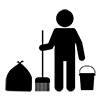 Cleaning Workers | Garbage Bags | Buckets | Brushes-Business | Clip Art | Free Materials