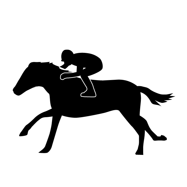騎手｜競馬｜馬｜調教 - 挿絵/クリップアート/フリー/写真/アイコン/白黒/シンプル