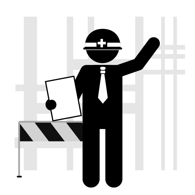 Architect ｜ Construction site ｜ Construction industry ｜ Building construction ――Illustration / Clip art / Free / Photo / Icon / Black and white / Simple