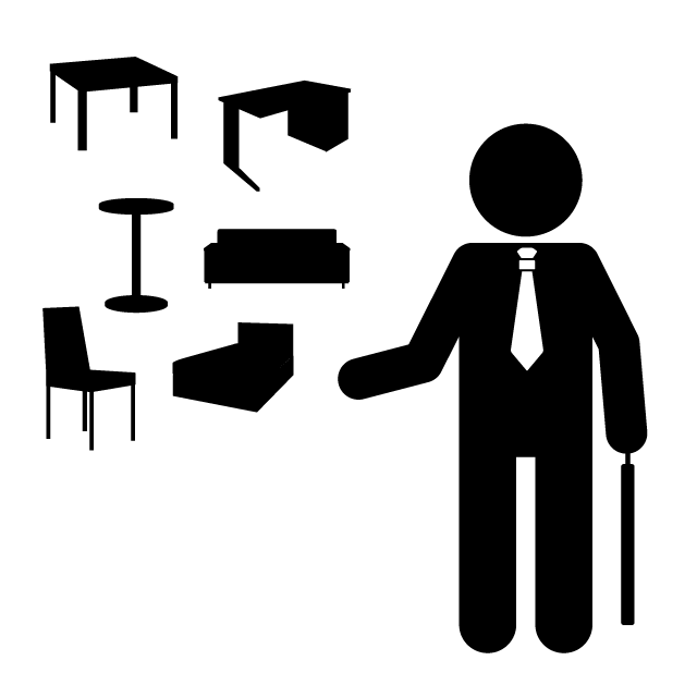 インテリアデザイナー｜家具｜椅子｜テーブル - 挿絵/クリップアート/フリー/写真/アイコン/白黒/シンプル