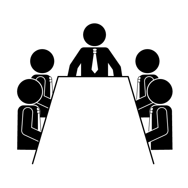 Meeting-Illustration / Clip Art / Free / Photo / Icon / Black and White / Simple