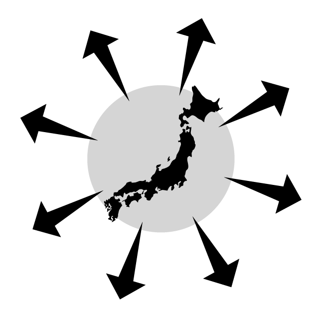 日本地図 - 挿絵/クリップアート/フリー/写真/アイコン/白黒/シンプル