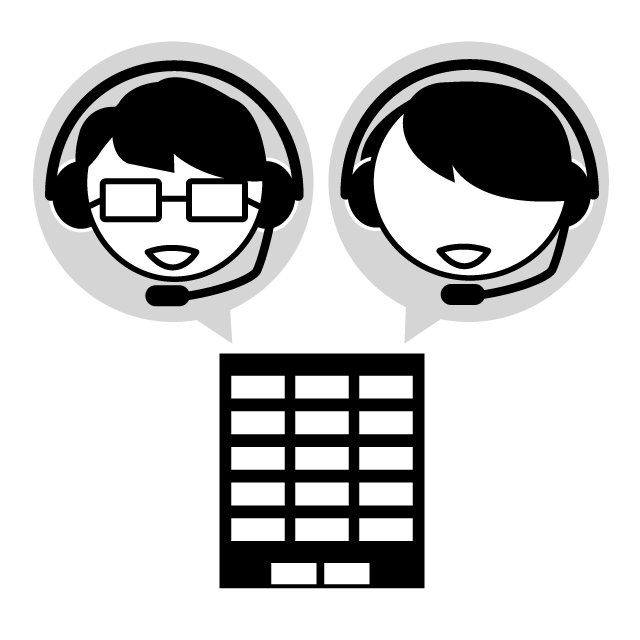 Call Center-Illustration / Clip Art / Free / Photo / Icon / Black and White / Simple