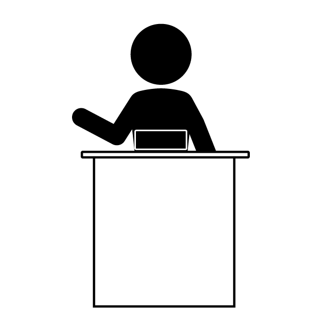 Receptionist-Illustration / Clip Art / Free / Photo / Icon / Black and White / Simple
