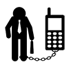 Being tied to a mobile phone-Business | Clip art | Free material