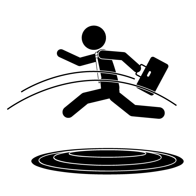Jump-Illustration / Clip Art / Free / Photo / Icon / Black and White / Simple