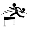 Hurdle ｜ Jump over ｜ Grow ――Business ｜ Clip art ｜ Free material