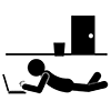 Work lying down | Work in a comfortable position | Telework-Business | Clip art | Free material