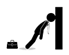 An unmotivated businessman. Lose a job. A person at a loss. --Business ｜ Clip Art ｜ Free Material
